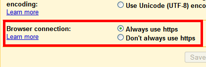 GMail HTTP Settings