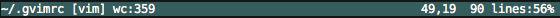 gvimrc status line with word count